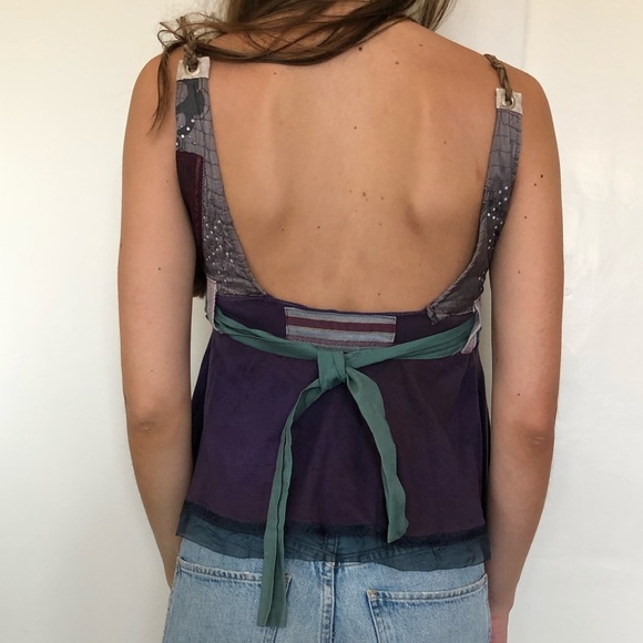 Early 2000s Thrifted Multi-Fabric Top - Picture 2 of 8
